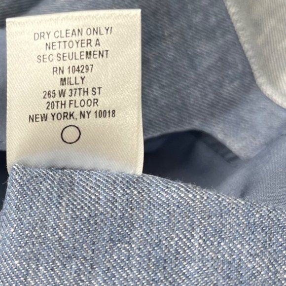 Milly Womens Light Blue Linen Blend Square Neckline Halter Top Size S - Picture 7 of 15